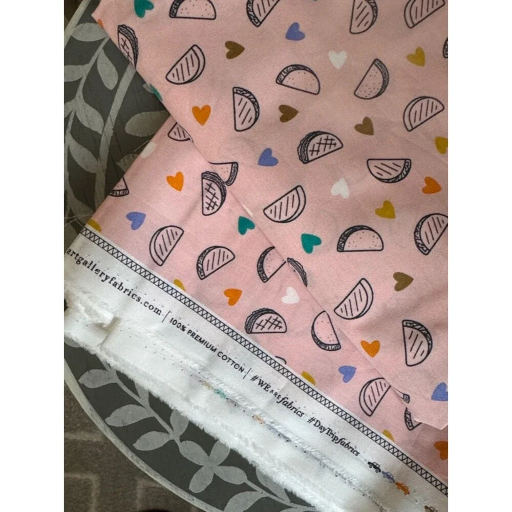 Art Gallery Cotton Fabric Day Trip Taco Love by Dana Willard 1 yard & 30”